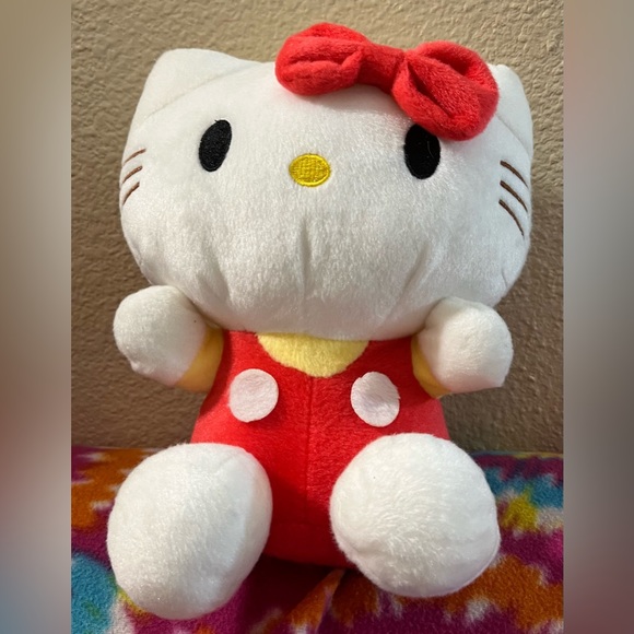 Hello Kitty Plush Stuffed Animal By Love Cats 10” Red Yellow Shirt Hello. - Picture 1 of 3
